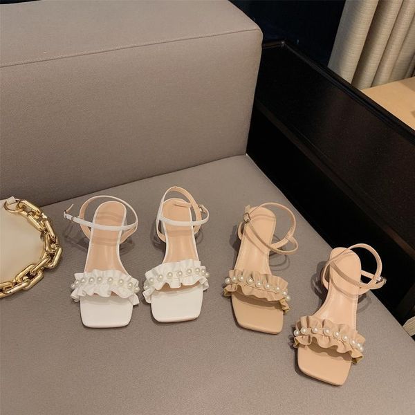 

sandals block heels beige heeled 2021 summer comfort shoes for women buckle strap chunky black high pearl girls low clear sw