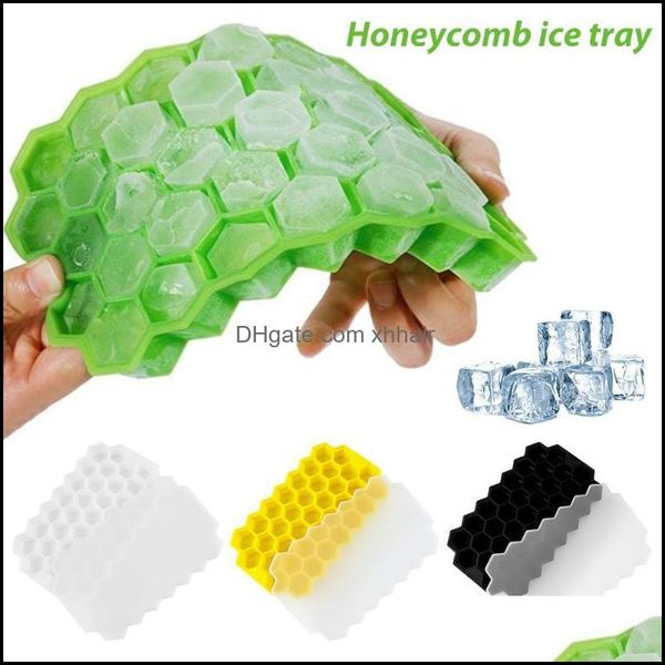 Cozinha de Bakeware, barra de jantar Home GardenGrid Honeycomb Bandejas de cubo de gelo com tampas remov￭veis S￭lica gel Mods de cozimento Drop Drop 2021 K