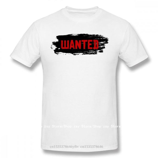 

men's t-shirts wanted print cotton funny red dead redemption john marston eye game fashion streetwear t-shirt, White;black