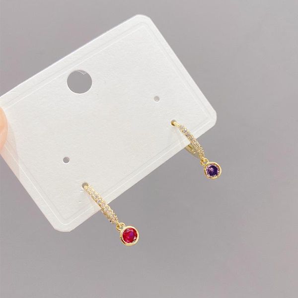 

hoop & huggie aide trending products 2021 copper earring for women girl round circle colored micro zircon korean earrings jewelry accesorios, Golden;silver