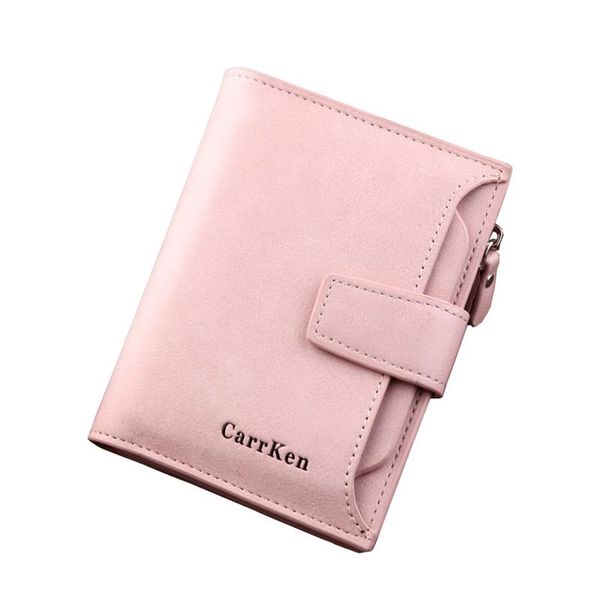 

wallets men's wallet short button large-capacity zipper oil wax leather fashion coin purse factory sales, Red;black