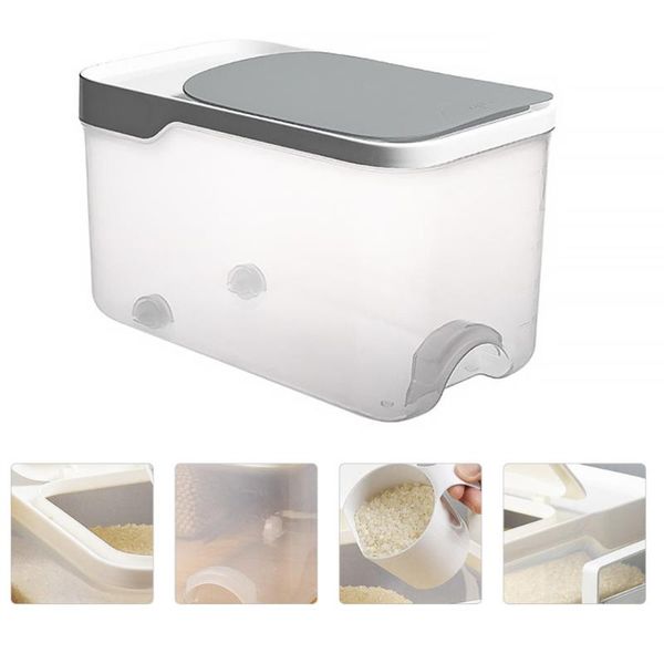 

storage bottles & jars 1pc insect-proof sealed grain bin kitchen rice box (gray)