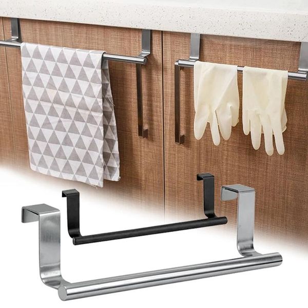 

towel racks stainless steel rack bathroom holder stand kitchen cabinet door hanging organizer shelf wall mounted towels bar