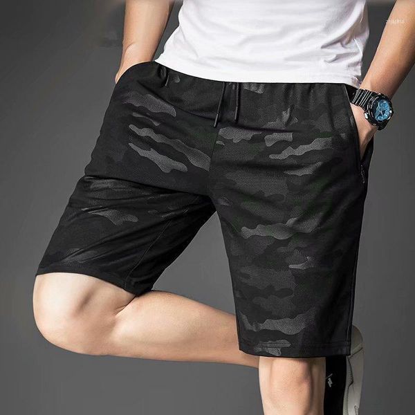 

men beach shorts elastic waist drawstring cotton casual outdoor lightweight with pockets summer camouflage half pants1, White;black