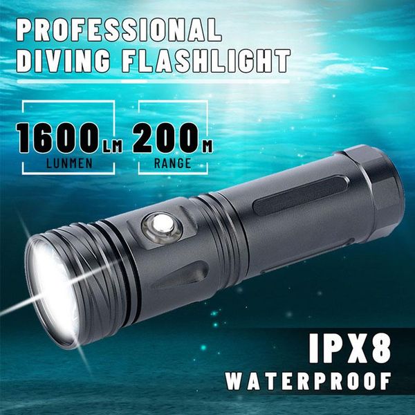 

flashlights torches rechargeable scuba diving underwater torch ultra bright l2 led light for fishing