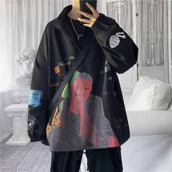 

ruffian shuai fried street men's 2021 korean fashion pullover coat hip hop spring and autumn et, Black;brown