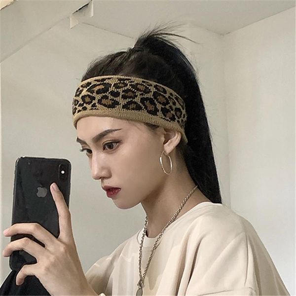

hair clips & barrettes aomu punk hip hop casual knitting wool leopard print band women's retro broadside wash hairband for women girl s, Golden;silver