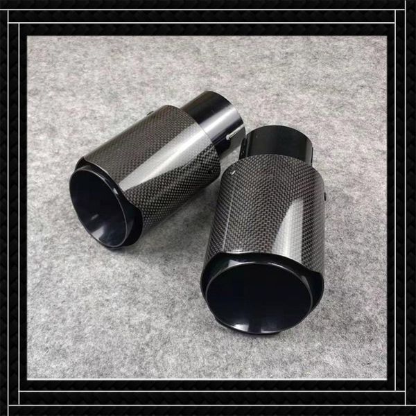

one piece stainless steel nozzle grilled black glossy muffler tailpipe fit for all cars carbon fiber exhaust tip