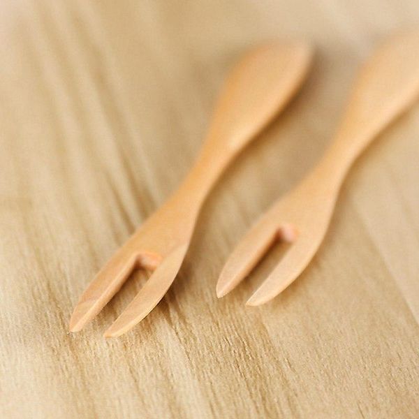 

forks moon cake dessert fork wooden fruit home sign tableware supplies