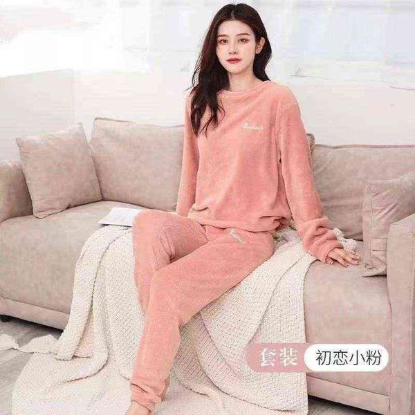 

pajama's autumn and warm suit flannel plush thickened winter leisure coral veet home cloth, Black;red