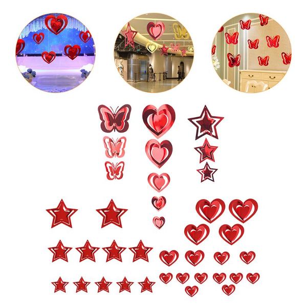 

pendant necklaces 38pcs valentine's day hanging decoration wedding party 3d, Silver