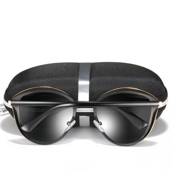 

sunglasses wacksaria women 2021 fashion metal vintage frame cat eyewear polarized light mirror lens retro glasses, White;black