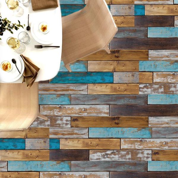 

home elf adhesive wallpaper diy pvc film peel and stick contact paper wood grain s waterproof floor stickers for home deor
