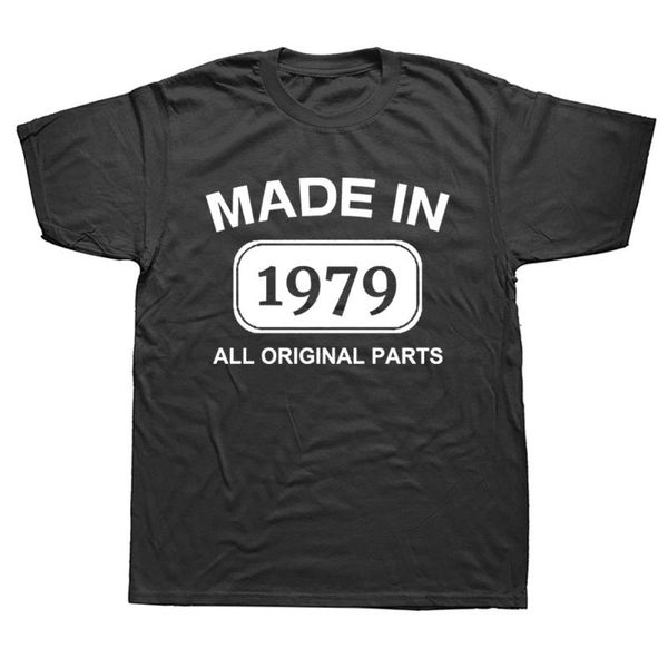 

men's t-shirts funny father's day present made in 1979 limited edition birthday gift humour t shirt for men daddy father husband c, White;black