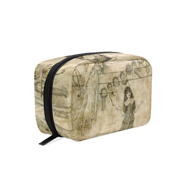 

cosmetic bags & cases fengju makeup bag portable toiletries fashionable square storage for girls lady woman music
