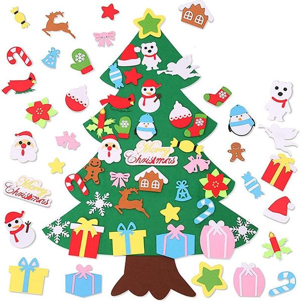 

christmas decorations diy felt tree kits for kids with detachable ornaments wall hanging home door toddles