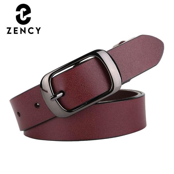 

belts zency soft cowhide leather waist belt women's waistband for jeans dress lady simple casual female cinturones black, Black;brown