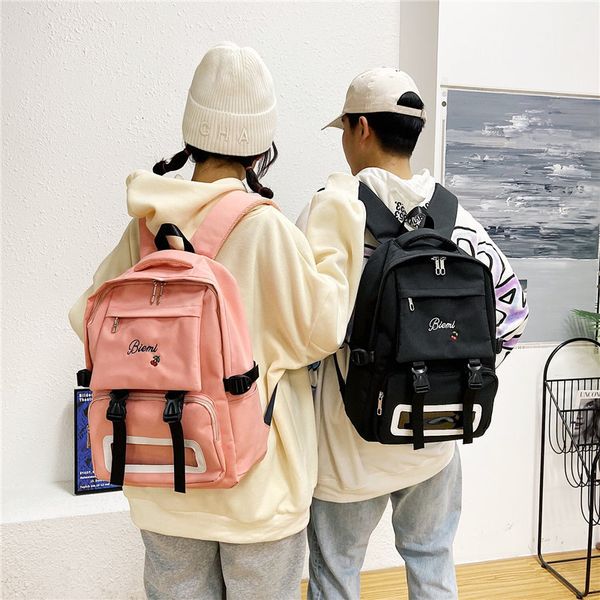 

backpack large capacity schoolbag female korean junior and senior high school students' on campus men's travel protective cloth