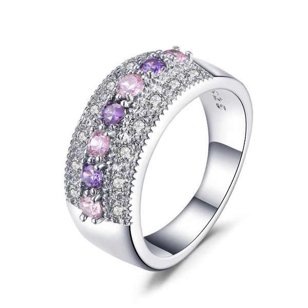

cluster rings euro-american accessories exquisite luxury zircon anniversary celebration ring, Golden;silver