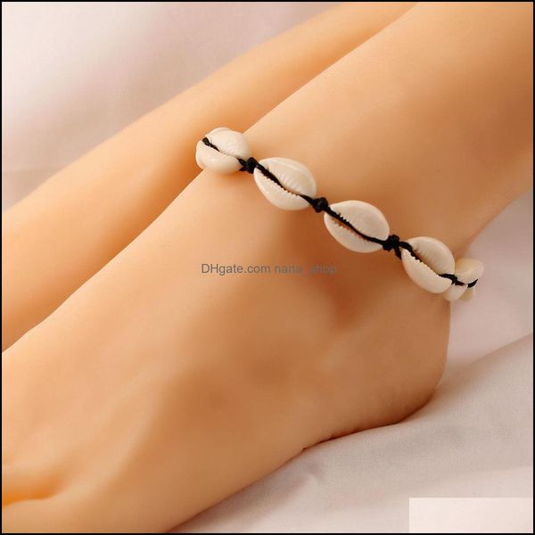 

anklets jewelry beach shell anklet for women girls handmade summer beads ankle bracelet adjustable cowrie drop delivery 2021 et9sd, Red;blue