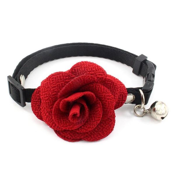 

dog collars & leashes cat collar pet valentine's day rose bell dogs adjustable supplies