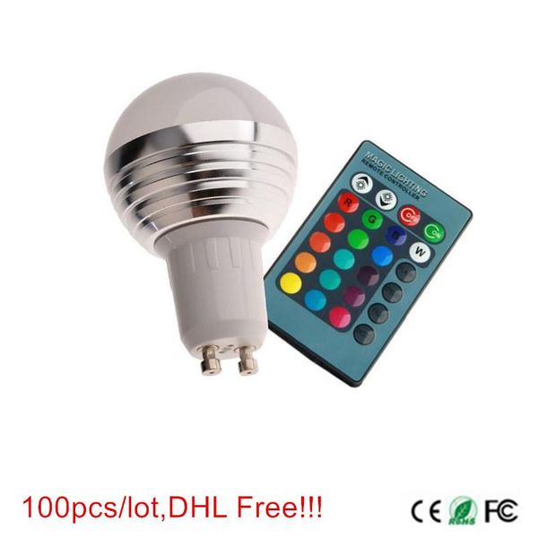 

bulbs low price dimmable 3w rgb led bulb light gu10 color changeable lighting lamp with remote dhl/fedex