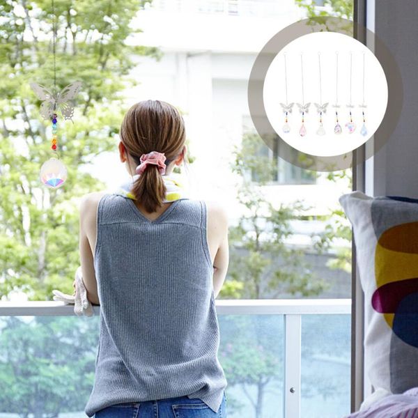 

pendant lamps 6pcs crystal ceiling chain reflection fan hanging decor