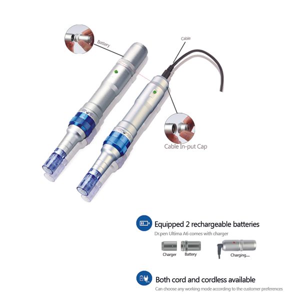 Aksesuarlar Dövme Mikroblading Dr.Pen A6 Kablosuz Cilt Bakımı Makinesi Cihazı Dövme İğneler Mezoterapi Yüz Araçları Güzellik Yıldız Elektrik Derma