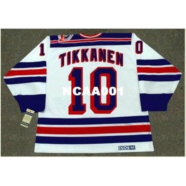 

001s #10 esa tikkanen new york rangers 1994 ccm vintage home hockey jersey or custom any name or number retro jersey, Black