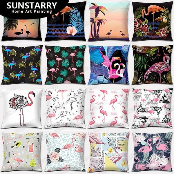 

cushion/decorative pillow flamingos series gift home office decoration bedroom sofa car cushion cover linen case (45cm * 45cm)