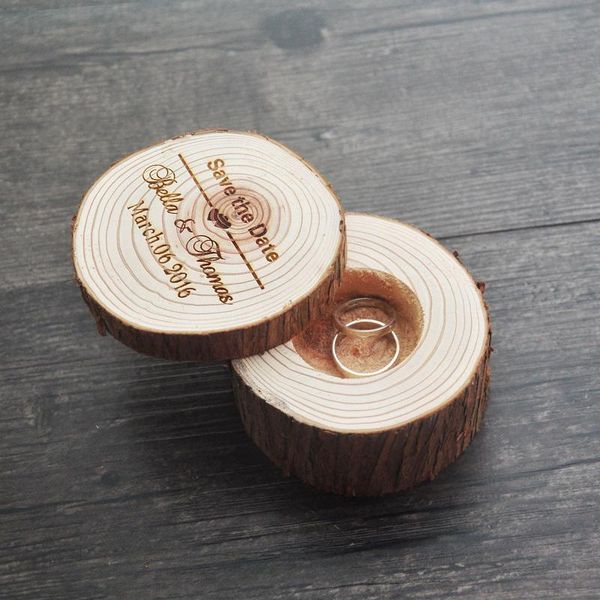 

party decoration rustic ring bearer box , wedding personalized engraved save the date
