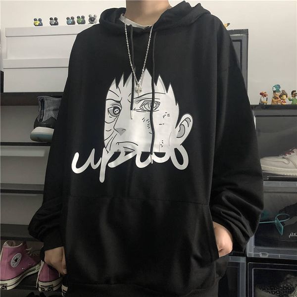 

2021 new novo anime naruto inverno hoodies streetwear velo casaco quente legal dos desenhos animados japo moletom com capuz roupas ma, Black