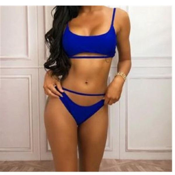 

one-piece suits women push up padded bra bandage bikini set swimsuit triangle bathing suit
