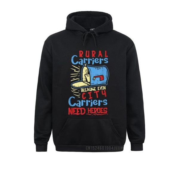 

men's hoodies & sweatshirts design women rural carriers because even city need heroes manga casual hoods long sleeve, Black