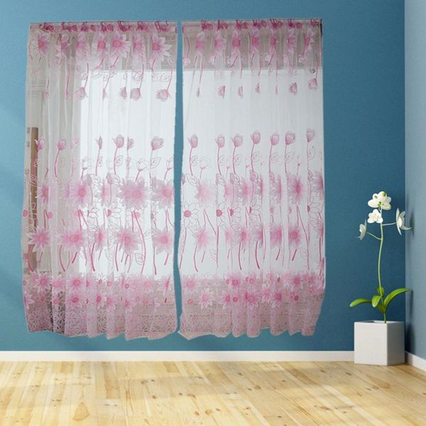 

100*200cm sunflower patterns curtain living room balcony curtain home decorations window treatment (chocolate)