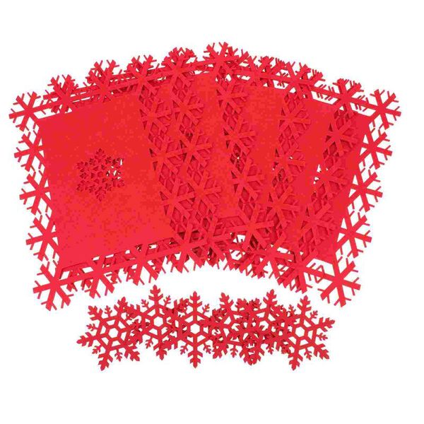 

mats & pads 12pcs christmas snowflake printed heat resistant supplies (red)