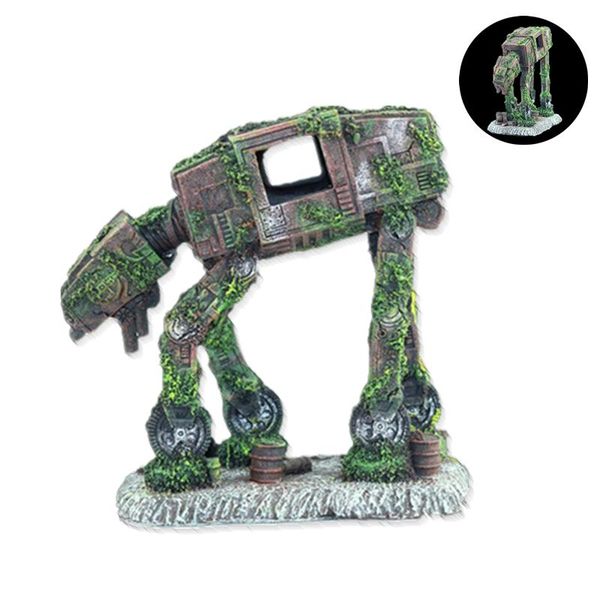 

decorations creative aquarium autobot robot dog shape resin decoration simulation fish tank pet landscape ornament