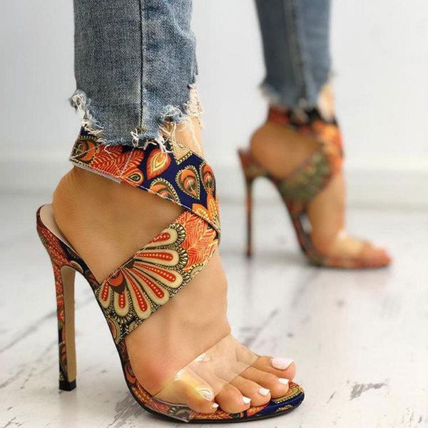 

high heel magic fish mouth 2021 women's shoes transparent sandals 40-43, Black