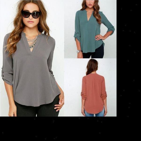 

summer women three quarter sleeve v neck shirt loose casual elegant basic ladies blouse plus sizes 5xl, White