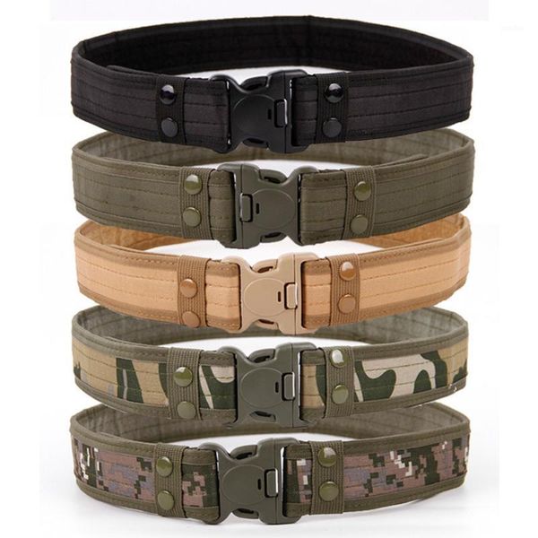 

waist support army style combat belts quick release tactical belt fashion men canvas waistband outdoor hunting 9colors optional 130cm1, Black;gray