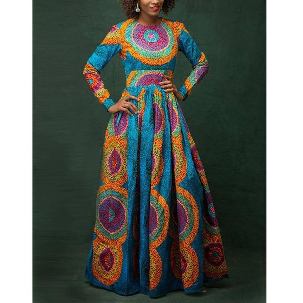 

ethnic clothing african dresses for women 2021 fashion floral print long sleeve maxi dress high waist vintage skirts summer africa clothes, Red