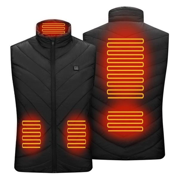 

men's vests 3-speed adjustable temperature self-heating vest washable usb charging heated winter electric sleeveless heating jacket man, Black;white