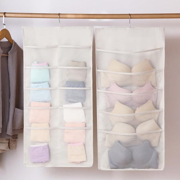 

storage bags 10-18 grids underwear socks hanging bag wardrobe/door dust-proof