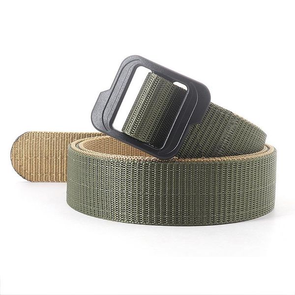 

belts men's padded double-sided super hard outdoor canvas tactical japanese buckle cintos de mujer, Black;brown