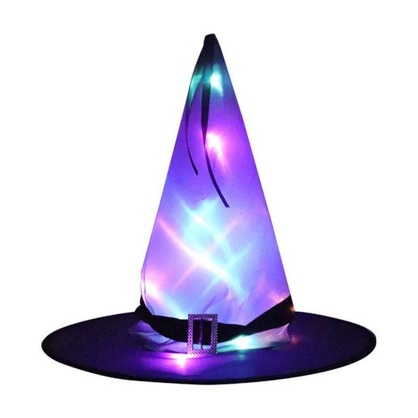 

halloween glowing hat children party prom dress up witch hats glow party supplies