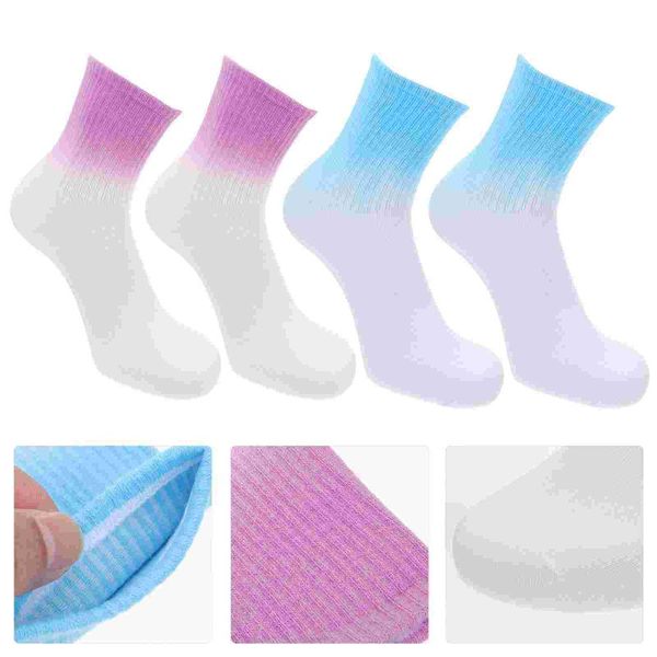 

men's socks 2 pairs cotton student tubes breathable middle dyed sock, Black
