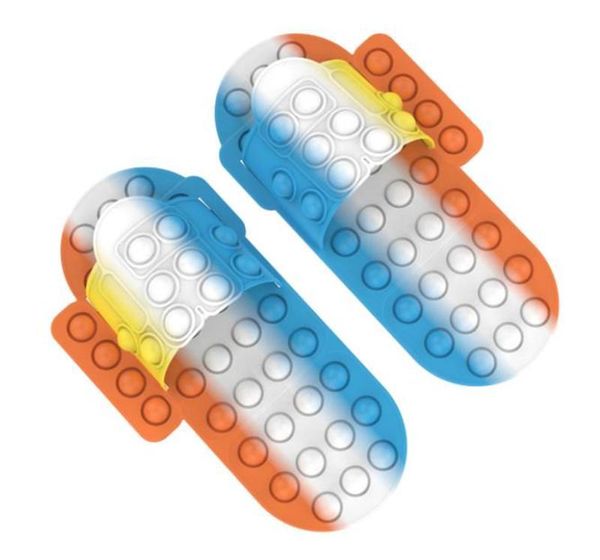 

sensory toy colorful push bubble slipper squishy stress reliever autism needs anti-stress rainbow fidget toys gift for children
