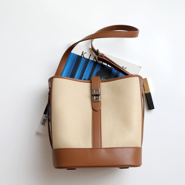 

designer bags first layer cowhide women's leather underarm bag 2021 new fashion versatile one shoulder messenger bucket bag
