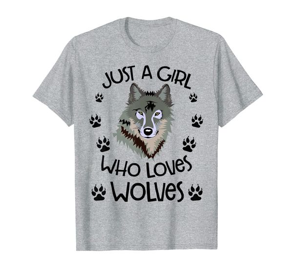 

just a girl who loves wolves gift for girl women lover wolf t-shirt, White;black