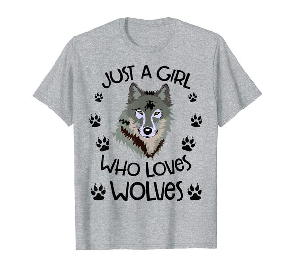 

Just A Girl Who Loves Wolves Gift for Girl Women lover Wolf T-Shirt, Mainly pictures